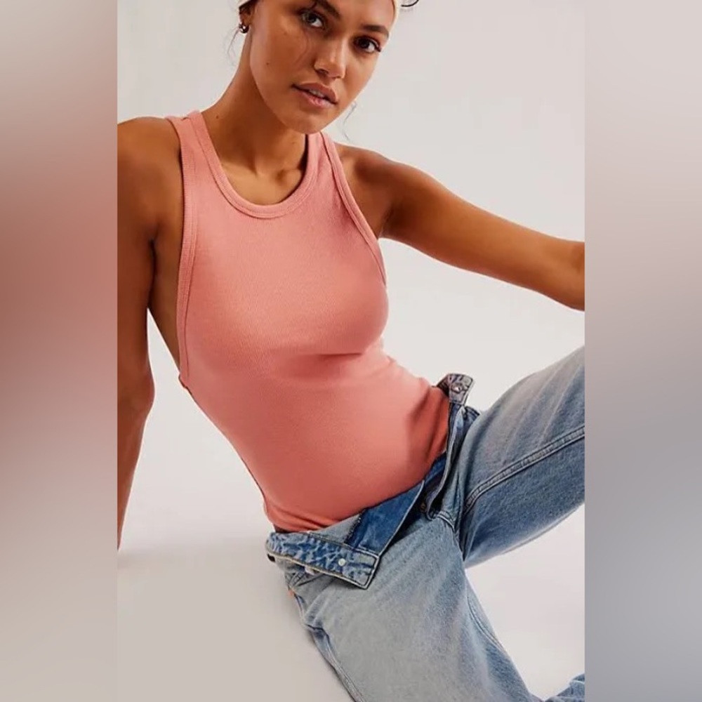 Intimately Free People Brexley Bodysuit Canyon Clay Racer back NWT$48 Women’s S